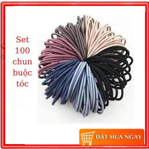 Sét 100 dây chun buộc tóc