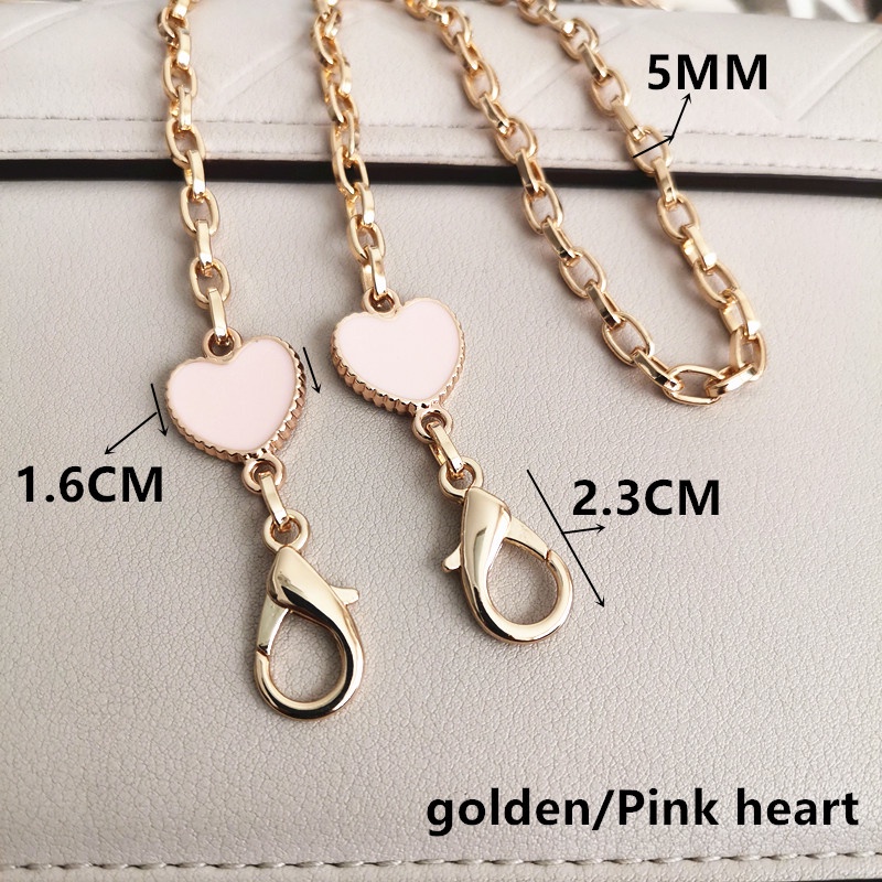 Dây Xích Kim Loại Mở Rộng Gắn Túi Xách Đeo Chéo Hình Trái Tim Thời Trang