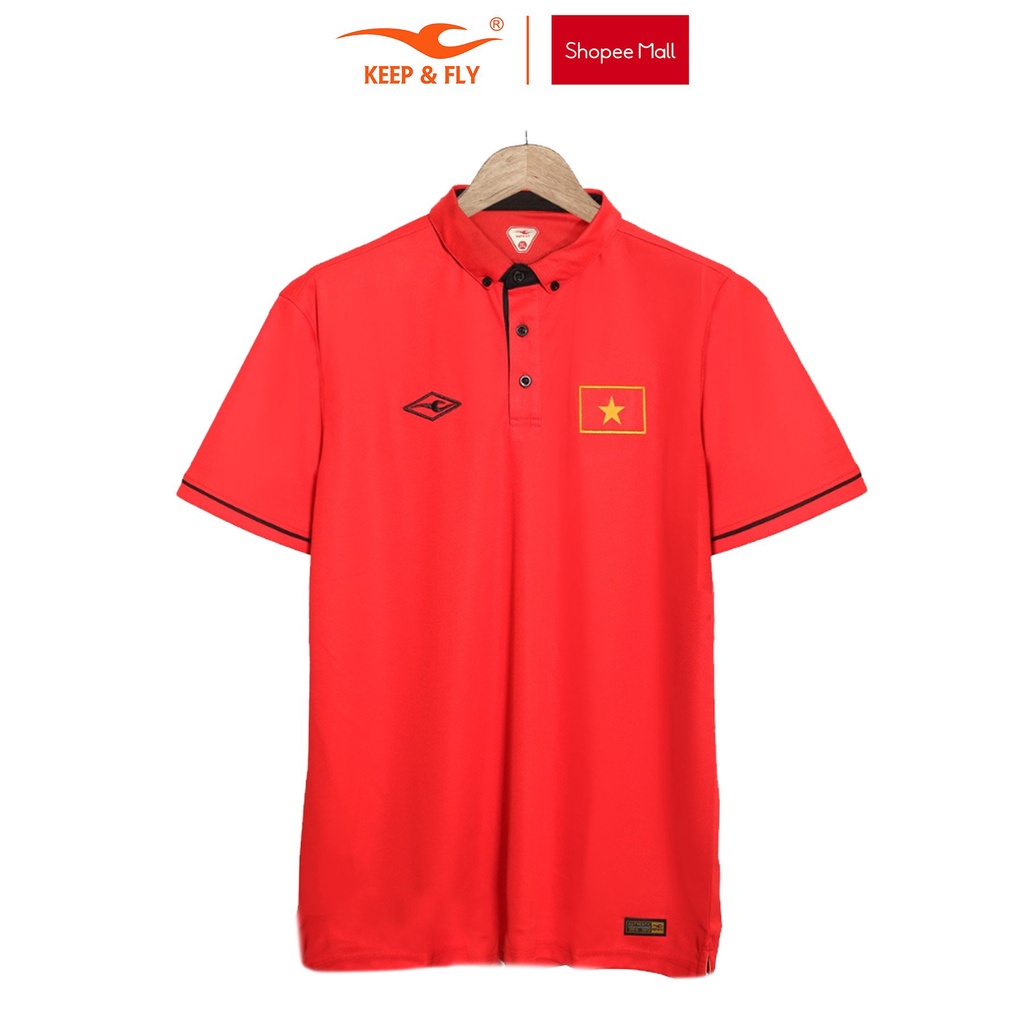 Áo Polo KEEP & FLY Classic Bản Thêu Logo Việt Nam, Vải 4 Chiều Co Giãn, Thoáng Mát, Không Xù Lông, Bảo Hành Vĩnh Viễn