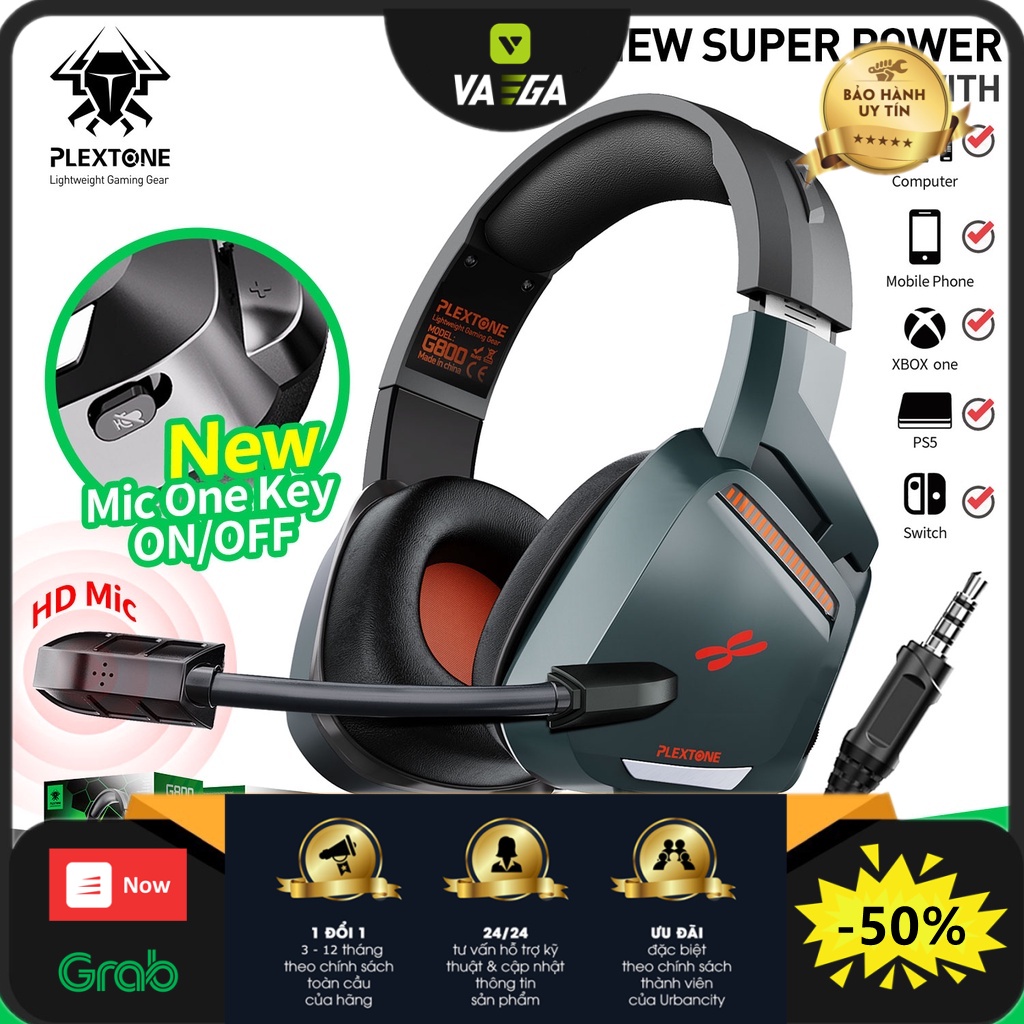 Tai nghe chơi game Plextone G800II có mic chất lượng cao