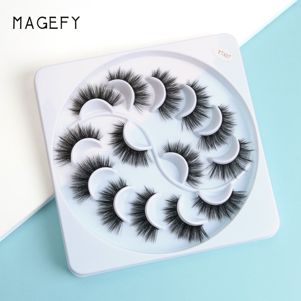 Bộ 7 Cặp 3D Lông Mi Giả/có độ cong sẵn kiểu dáng 3D có thể tái sử dụng 3D 7PCS  Fashion Eyelashes MAGEFY