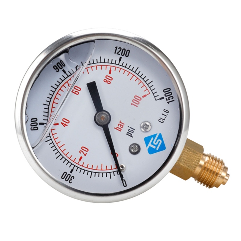 Đồng Hồ Đo Lường Chân Không 0-100 Bar 0-1500 PSI Glycerine 1 / 4 ''