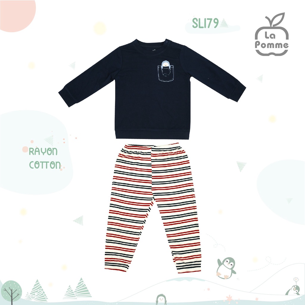 Bộ La Pomme Bamboo túi cánh cụt dài tay cài vai cao cấp mềm mịn thấm hút tốt thoáng mát cho bé trai bé gái SL179