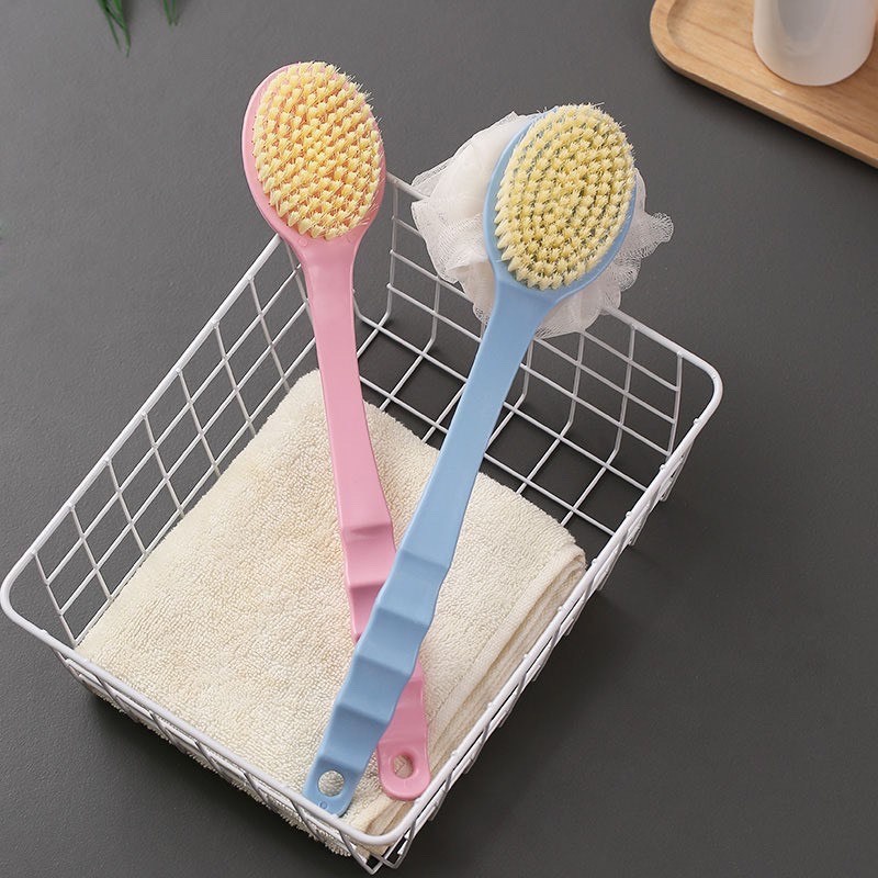 (Flash Sale) Cây chà lưng tắm 2in1 sợi cotton , cây tắm chà lưng tiện lợi kèm bông tắm - Amina