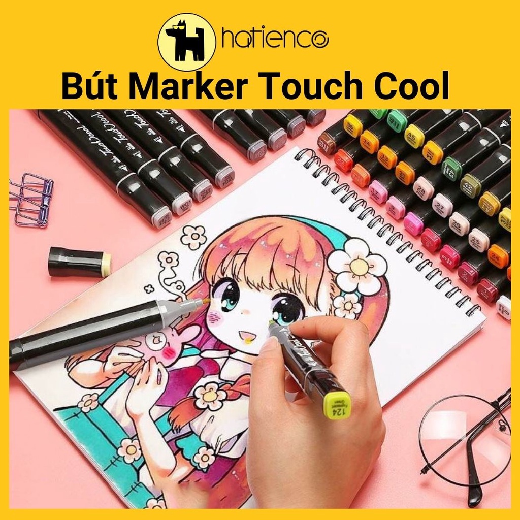 Bút marker Touch Cool 2 đầu- họa cụ tô màu chuyên nghiệp 30/60/80 màu