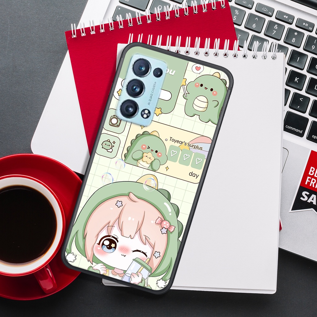 [HOT]ỐP OPPO RENO 6 4G - RENO 6 5G - RENO 6Z - A95 4G - A95 5G - A16 , IN HÌNH KHỦNG LONG CHIBI SIÊU DỄ THƯƠNG.