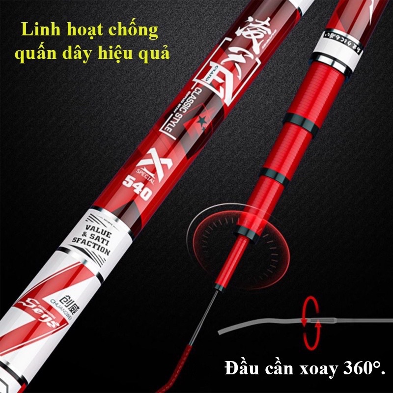 Cần Câu Tay ChuangWei Lăng Thiên Hoàn Mỹ - Chính Hãng- 4H - 5H - 6H - Chuyên Câu Đài - CW02