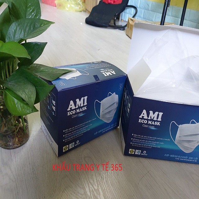 []Combo 2 hộp Khẩu Trang Than Hoạt Tính 4 lớp,AMI (50 chiếc /1 hộp)