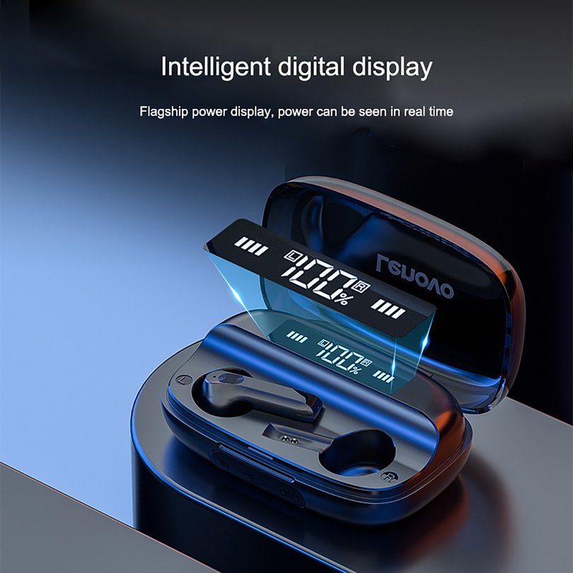 【giao hàng hôm nay>>>Lenovo QT81 Earbuds Wireless 5.0 True Gaming Headsets Touch Control LED Display Large Headphone Latency Buds Earphone