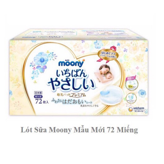 Thấm sữa moony dùng 1 lần bịch 72 miếng và 108 miếng