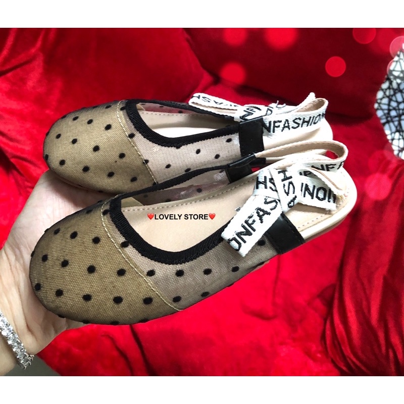 🔥XẢ KHO GIÀY🔥GIÀY CHO BÉ GÁI. GIÀY CHẤM BI CÓ QUAI NƠ TIỂU THƯ VINTAGE ĐÁNG YÊU CHO BÉ GÁI❤️.