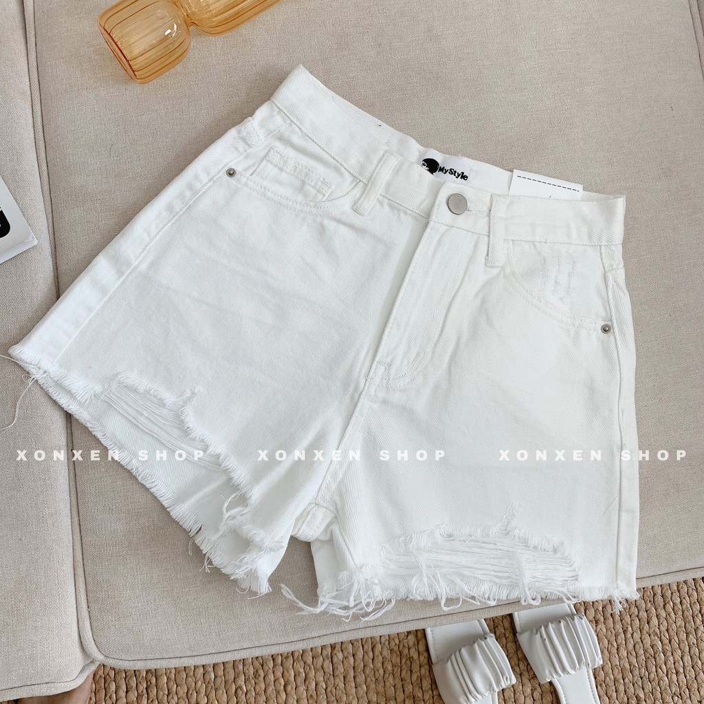 QUẦN SHORT JEAN NỮ ulzzang hàng xuất xịn rách cá tính XONXEN SHOP size S M mã 1992