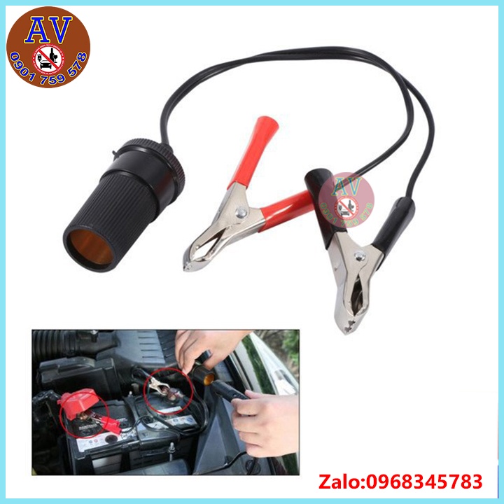 Dây Nguồn Ôto Đuôi Cái Tẩu Thuốc Kẹp Bình Ắc Quy