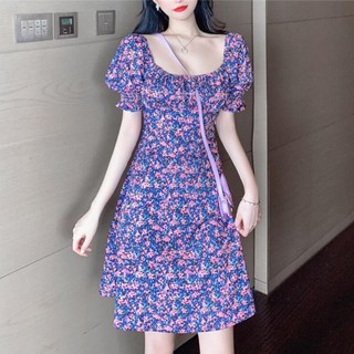 Đầm Nữ Cộc Tay Cổ Tròn Eo Bó Thời Trang
