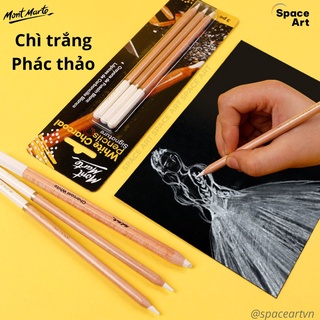 Bút chì trắng phác thảo mont marte tạo điểm nhấn