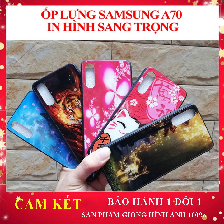 Ốp lưng A70, ốp lưng Samsung A70, Vỏ điện thoại ss Galaxy mặt kính in hoa sang trọng , Aha Case