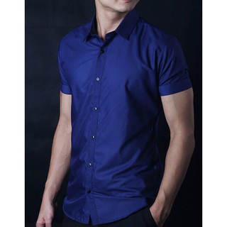 Sơ Mi trơn cộc tay nam màu đen