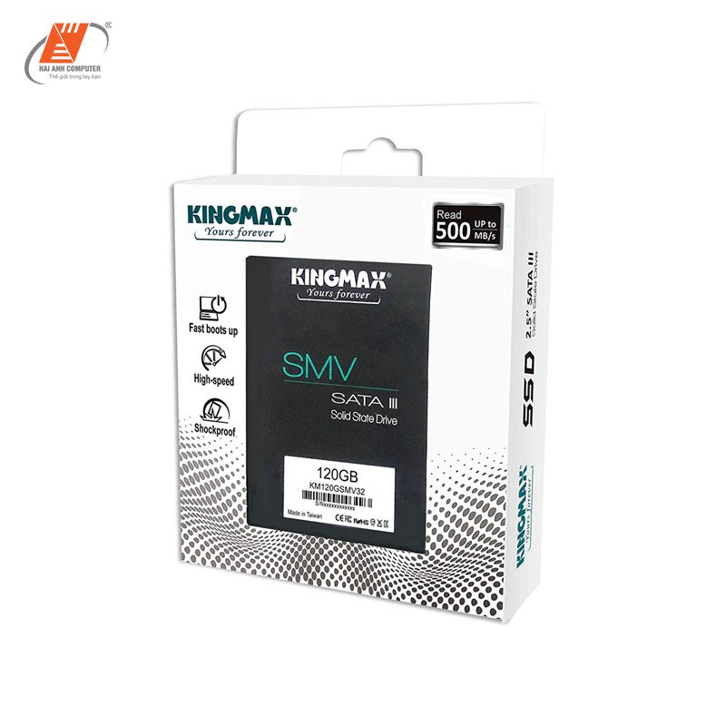 Ổ cứng SSD Kingmax SMV32 120GB 2.5inch | Tốc độ đọc 500Mb/s - Tốc độ ghi 350Mb/s - 3D Nano - Hàng chính hãng