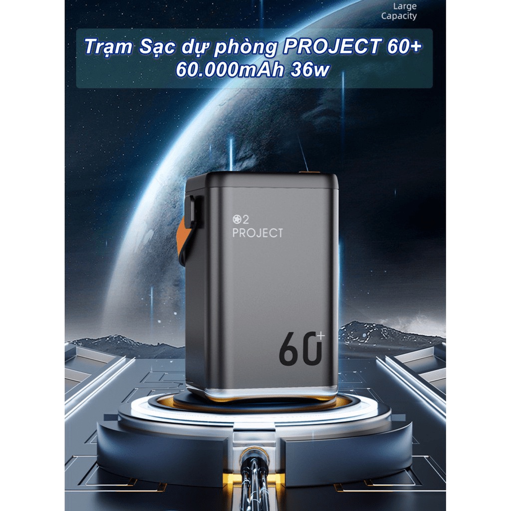 🎉 Trạm Sạc dự phòng PROJECT 60+ 60.000mAh 36w - GMart 🎉