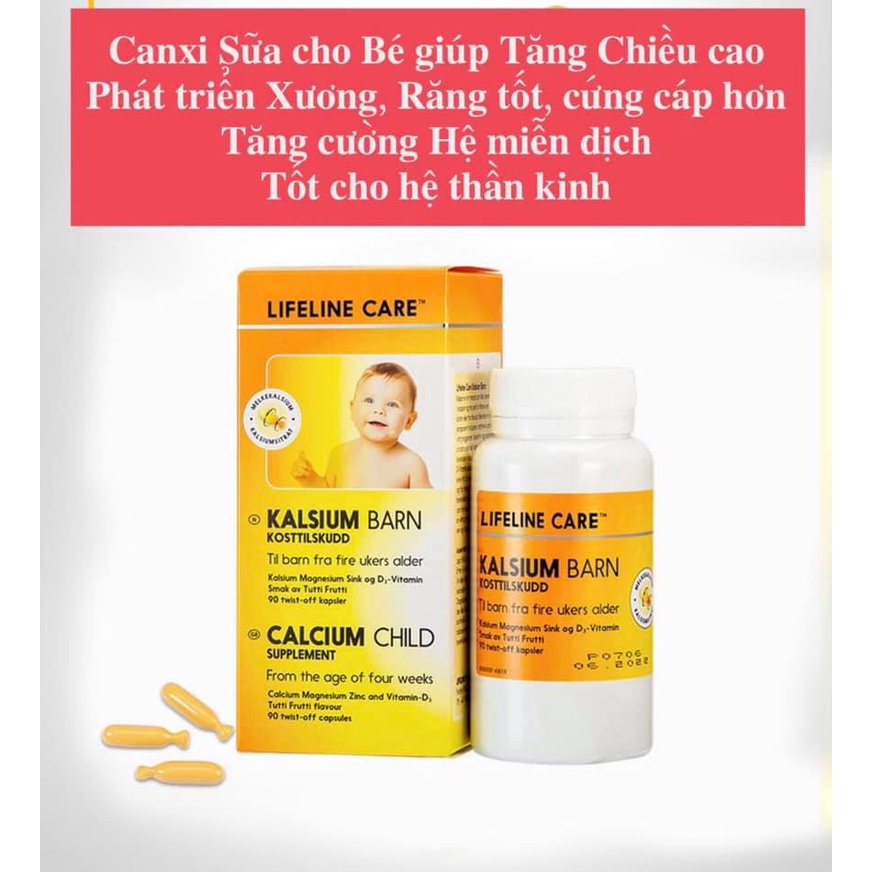 Canxi sữa K2 + MK 7 Lifeline Care Nauy hộp 60 viên