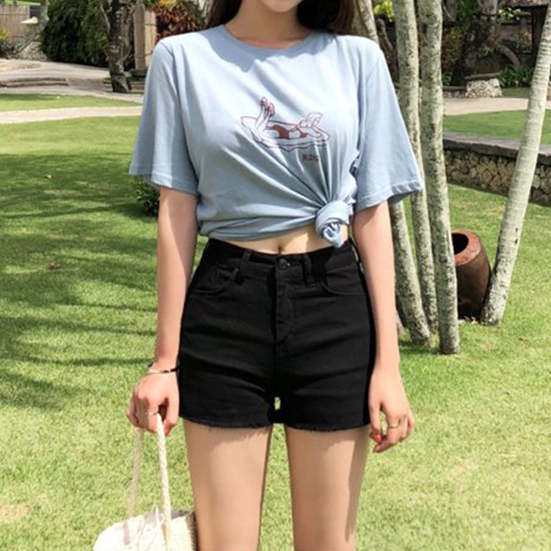 Quần đùi nữ, quần nữ jeans rách màu đen trắng size S M L SKUQ-13B