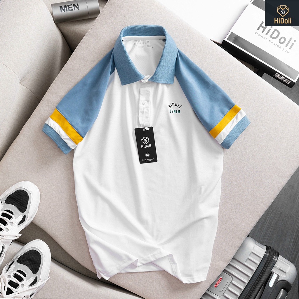 Áo polo nam,áo thun nam cổ bẻ vải cotton phối tay cách điệu