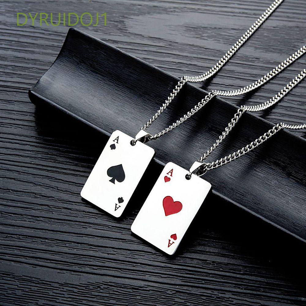 Vòng cổ Mặt Thẻ Bài Poker Dyruidoj1 Phong Cách Punk Thời Trang Hàn Quốc Cho Nam Nữ
