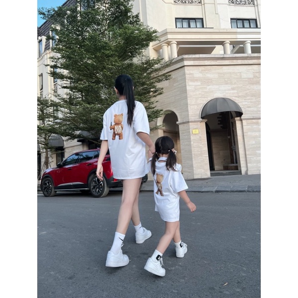 Áo thun tay lỡ Nikolas Gấu ss2022 cho bé và gia đình , áo phông trẻ em  unisex , Kid_genZ