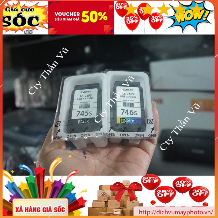 Thỏi mực đầu in mã 745 746 máy màu Canon MG 2570s TS 207 TS 475 hàng mới bền chất lượng MVP Thăng Long