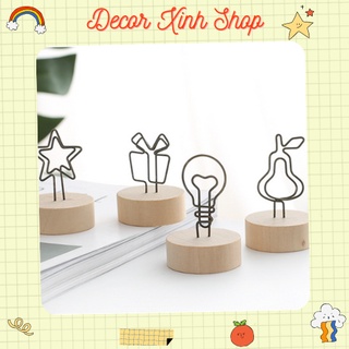Kẹp đế gỗ giữ ảnh/giấy ghi chú bằng kim loại được thiết kế với nhiều hình dáng cute, dễ thương💞FREESHIP💞
