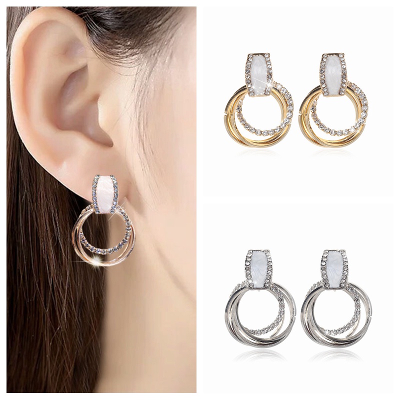 Bông Tai Mạ Bạc 925 Hình Tròn Thời Trang Dễ Phối Đồ