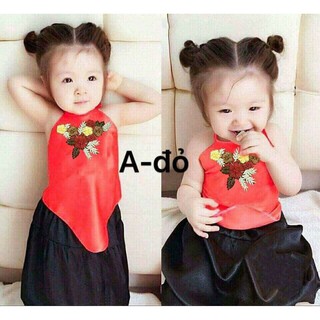Set yếm hoa cho bé gái