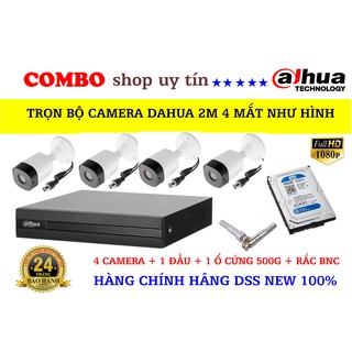 Camera Trọn Bộ 4 Mắt Thương hiệu Dahua