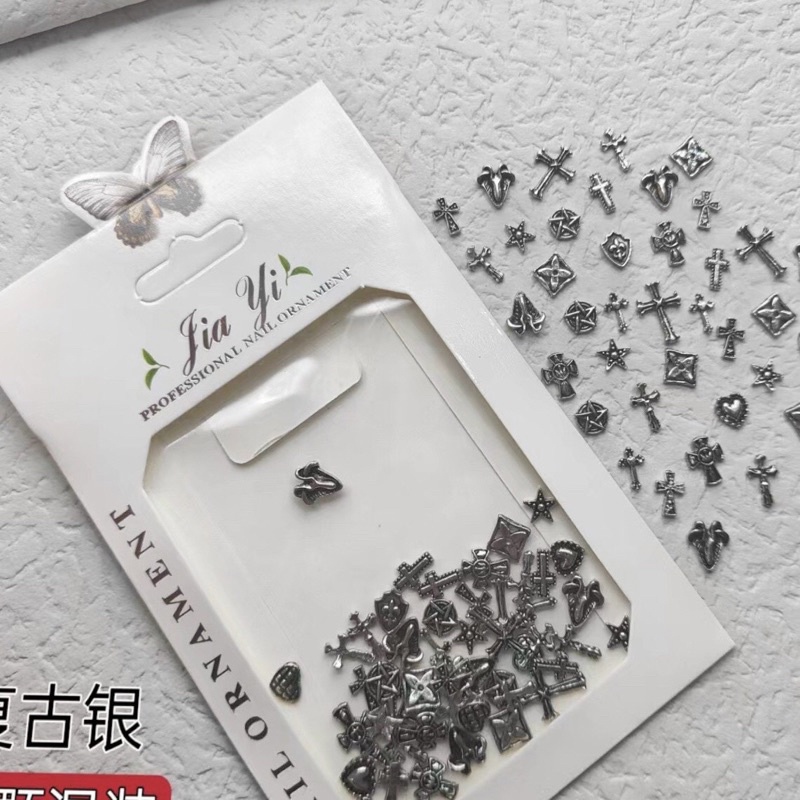 Charm thánh giá bằng kim loại gắn móng , túi 50 viên