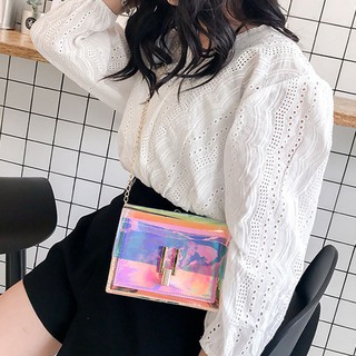 Túi đeo chéo trong suốt ( hồng )