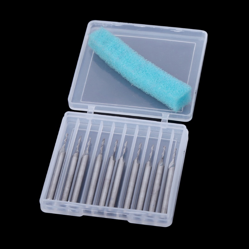 Bộ 10 Mũi Phay Xoắn Ốc 1 / 8 &quot;1mm Bằng Cacbua 5mm CEL Chuyên Dụng Cho Máy Tiện CNC