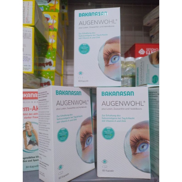Viên uống bổ mắt Bakanasan Augenwohl hộp 60 viên nhập khẩu 100% từ Đức