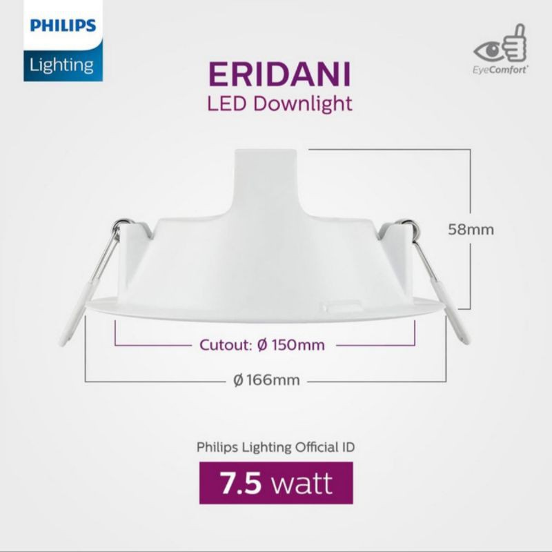 Philips Đèn Led Trần 7.5w 6inch 59263 Eridani 7.5 Wat W D150 Trang Trí Phòng Ngủ