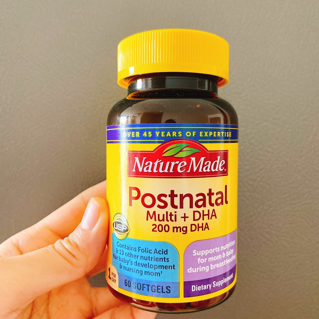 Vitamin cho phụ nữ sau sinh Postnatal Multi DHA 60 viên Nature Made của Mỹ Date 09.2024