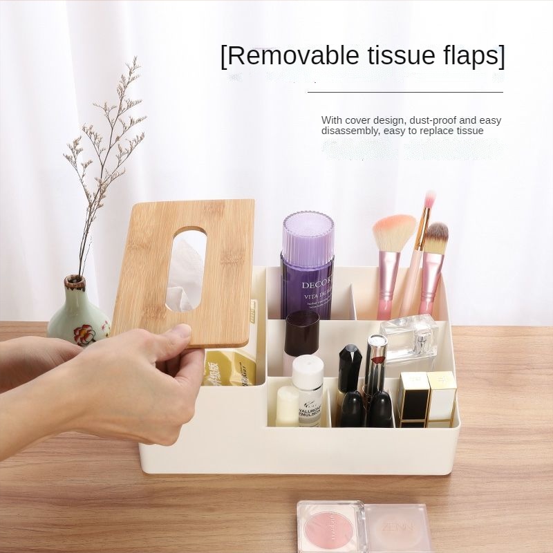 Máy tính để bàn hộp lưu trữ đa chức năng phòng khách bàn cà phê điều khiển từ xa hộp đựng khăn giấy mảnh vỡ văn phòng lưu trữ mỹ phẩm hộp lưu trữ mỹ phẩm