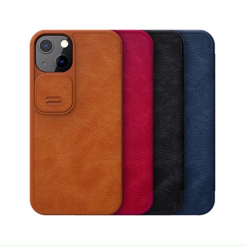 Bao da Nillkin QIN Camshield iPhone 13, 13 Pro, 13 Pro max có ngăn để thẻ trượt bảo vệ camera chính hãng