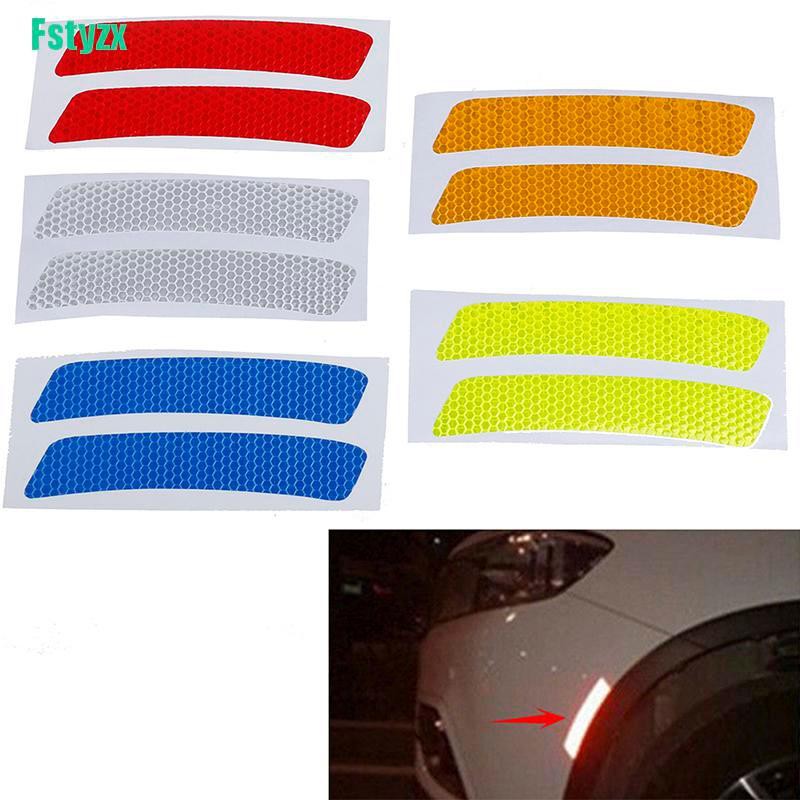 fstyzx 2Pcs Car bumper reflective warning strip decal stickers auto accessories