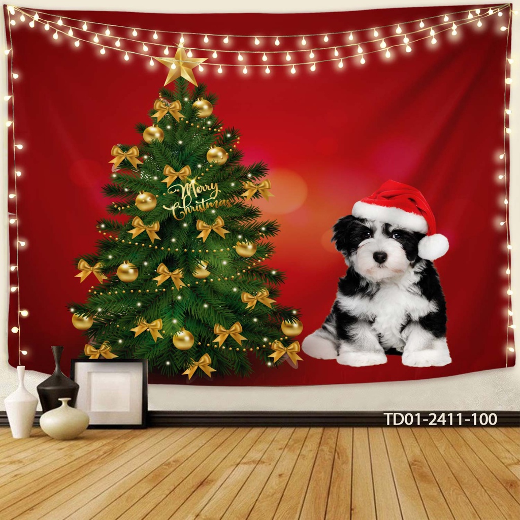 Tranh vải treo tường decor Tín Phát, thảm treo tường Thú cưng pet mèo, chó dễ thương