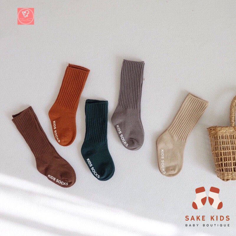 Tất len tăm bé trai bé gái - Vớ cao cổ cotton mềm mại gân trơn chống trượt nhiều màu cho bé từ 0-5 tuổi mới nhất TL08