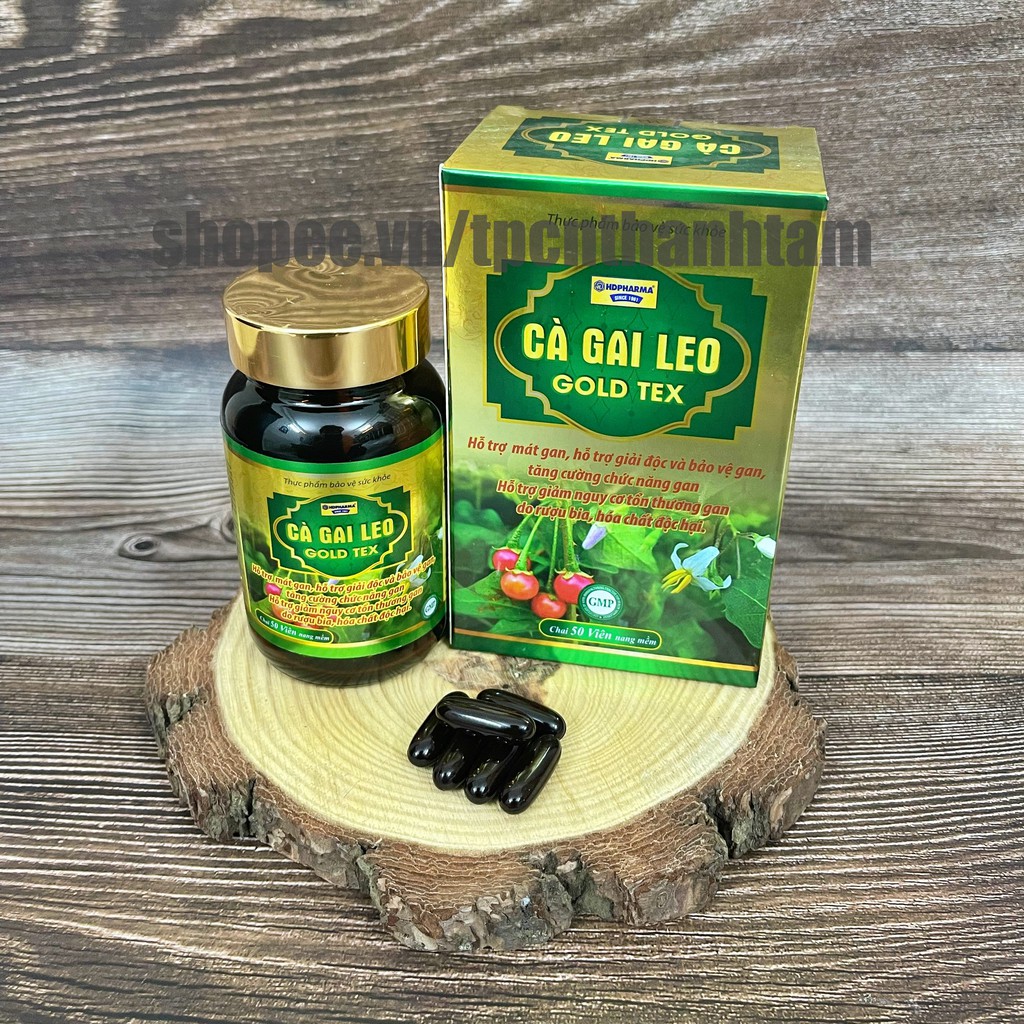 Bổ gan Cà Gai Leo GOLDTEX hỗ trợ giải độc gan,làm mát gan, hạ men gan, tăng cường chức năng gan - HỘP 50 viên