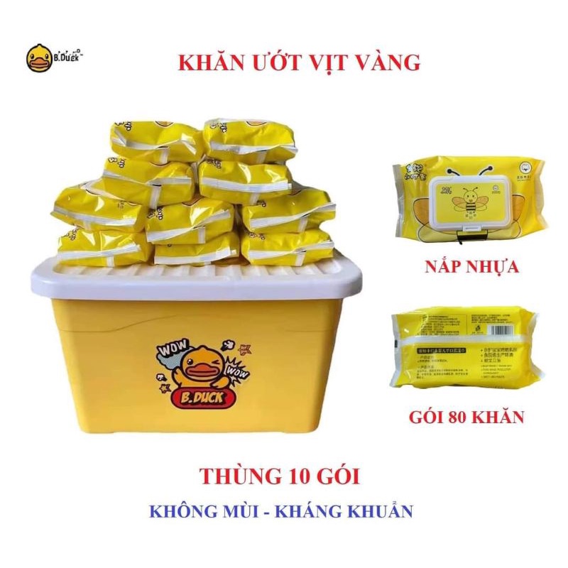 THÙNG 10 GÓI KHĂN ƯỚT VỊT VÀNG