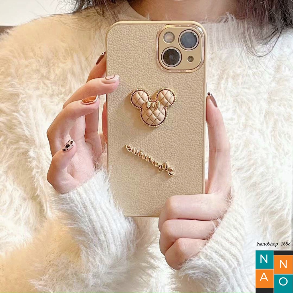 Ốp Lưng Iphone Cạnh Vuông, Bảo Vệ Camera Mickey Nổi xsmax,11,11promax,12,12promax,13,13pro,13promax