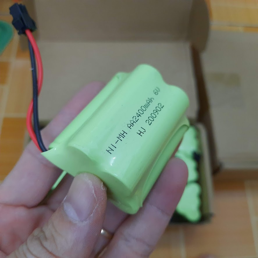 Pin 6v 2400mah xe điều khiển pin ghép hai hàng cổng SM