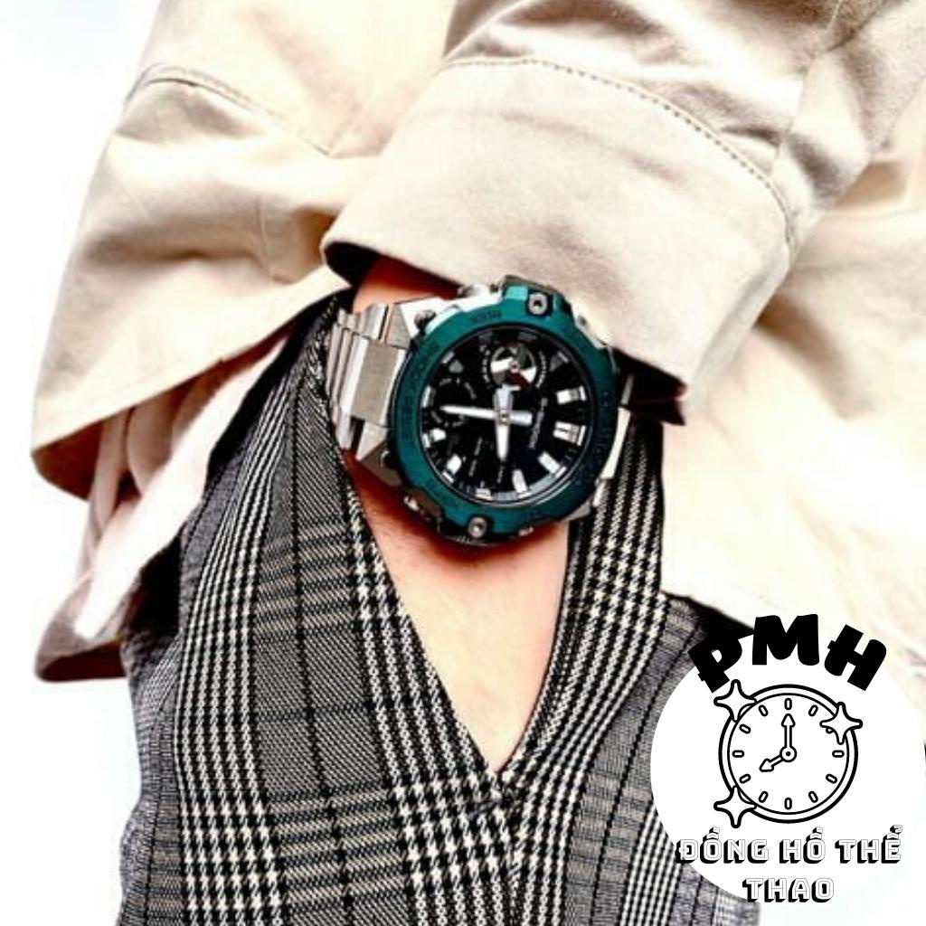 Đồng hồ nam Full thép GST-B400-1A Thể thao màu xanh lá kích thước 46,6mm × 49,6mm × 12,9mm