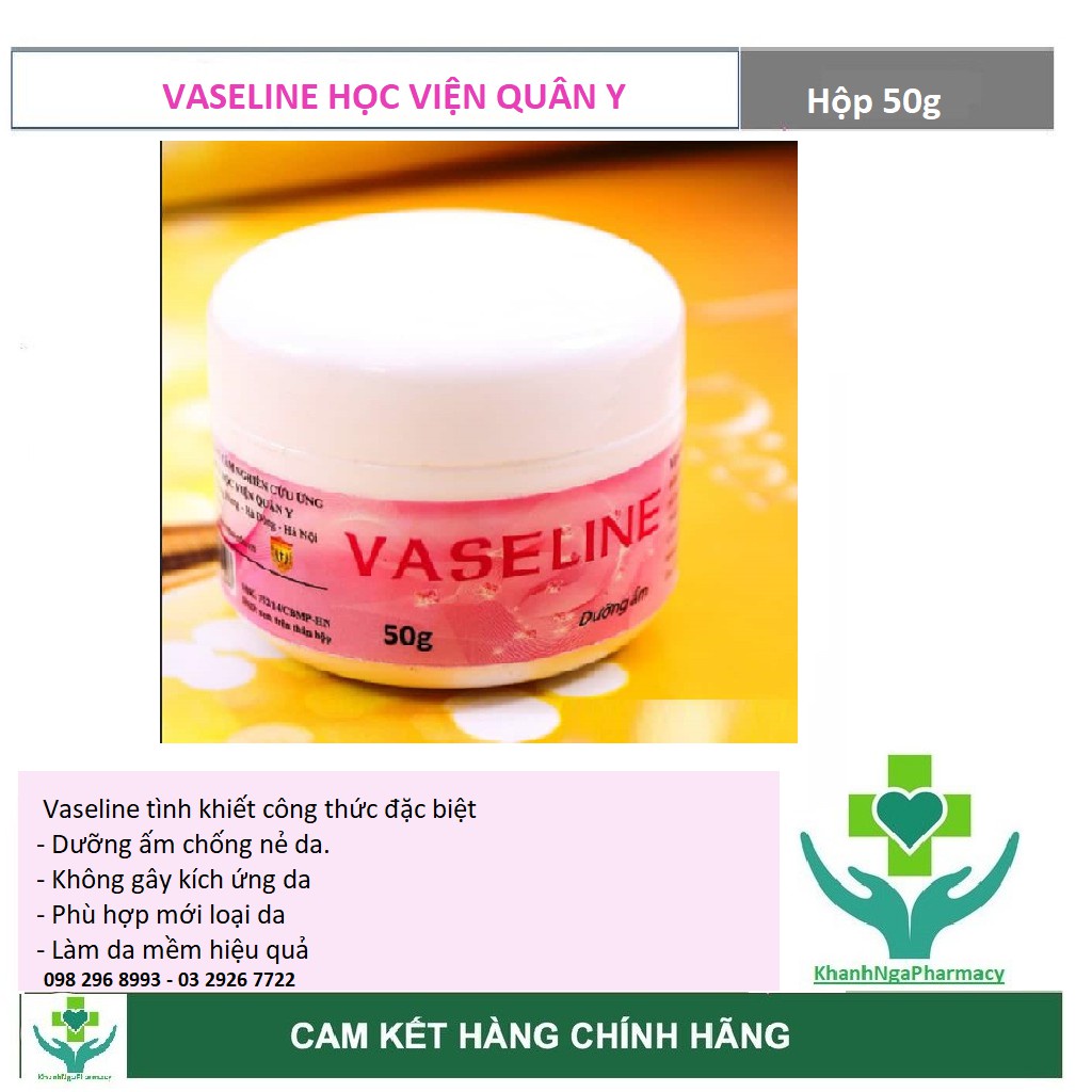 Kem nẻ Vaseline Học viện quân yKem nẻ Vaseline Học viện quân y. (Hộp 50g)( N T K N10)